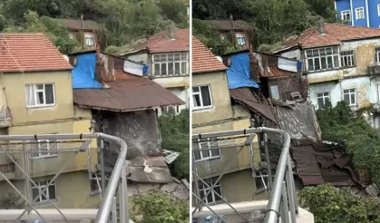 Zonguldak'ta sağanak felaketi: 2 katlı ev tamamen çöktü!