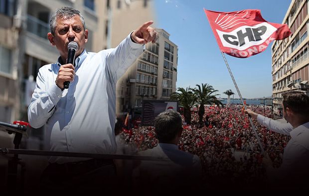 Özgür Özel'in İzmir mitinginden kareler