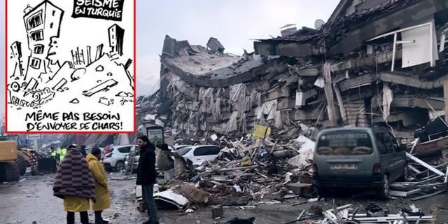 Provokatör  Hebdo dergisi işbaşında! İğrenç deprem paylaşımı