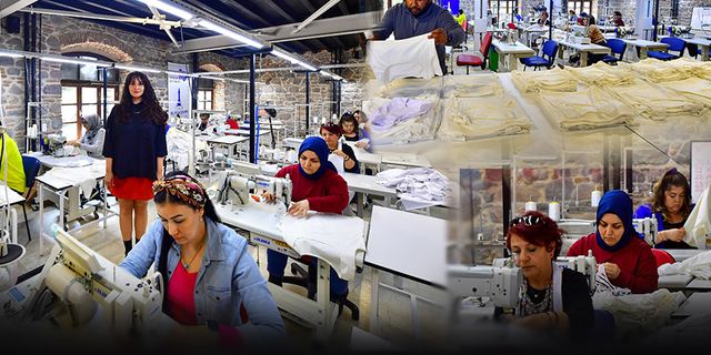 İzmir Büyükşehir yaraları sarmaya devam ediyor... Meslek Fabrikası'nda depremzedeler için iç çamaşırı üretimi başladı