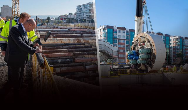 Buca Metrosu'nda çalışmalar tam gaz... Dev makineler yer altına indi