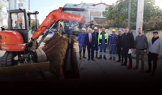 Ödemiş'te su baskınlarına son... İZSU'dan yağmur suyu hattı çalışması