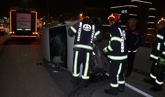 Beton bariyere çarptı: Araç metrelerce savruldu