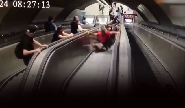 Yürüyen merdiven kazası kamerada... İşte Üçyol Metro'daki kabus anları!