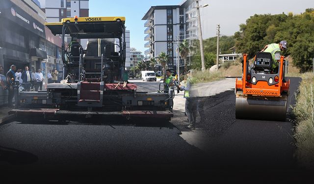 Bornova'da büyük yol hamlesi... 12 bin 500 ton asfalt serimi yapıldı