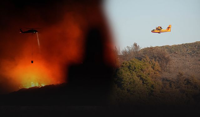 Urla'daki yangın devam ediyor!1 kişi gözaltına alındı