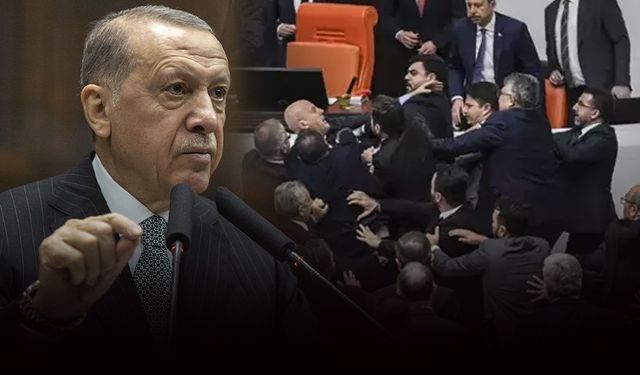 Erdoğan'dan kavgalı meclis oturumu hakkında ilk yorum: Provokatörlük yapana...