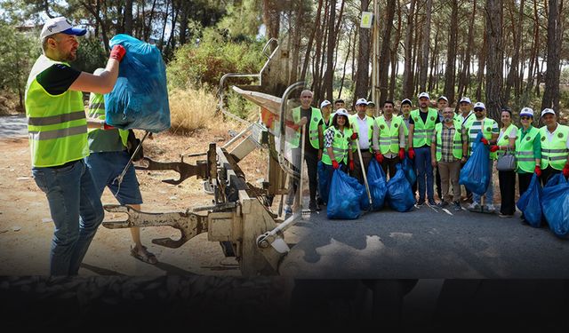 Buca'da yangın riskine karşı orman temizliği... 5 ton atık toplandı