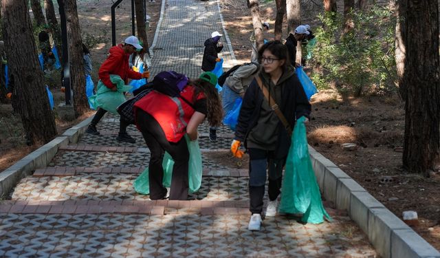 Üniversite öğrencilerinden örnek hareket... İzmir'de orman temizliği