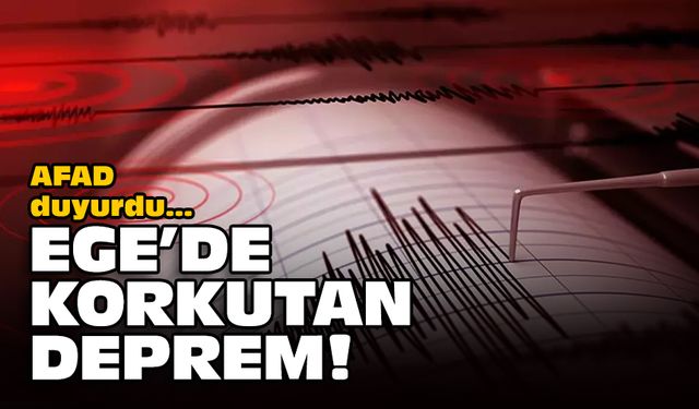 AFAD duyurdu... Ege'de korkutan deprem!