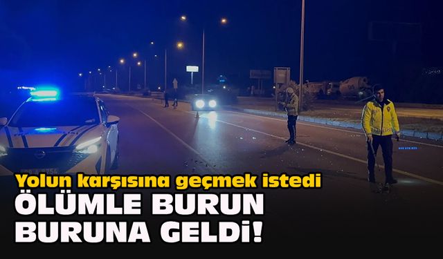 Yolun karşısına geçmek istedi... Ölümle burun buruna geldi!