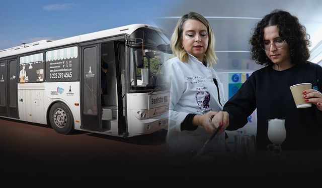 Mobil Barista Otobüsü beceri kazandırmak için yollarda... İkinci durak Çiğli!