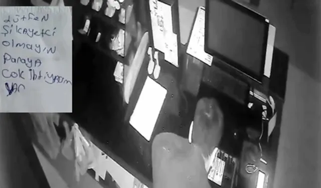 Kasadan 1000 TL çaldı, "Lütfen şikayetçi olmayın" notu bıraktı!