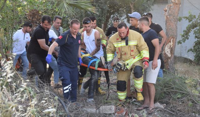 Manisa'da takla atan otomobilin sürücüsü yaralandı