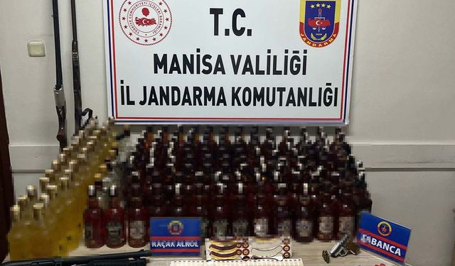 Manisa'da sahte içki ve ruhsatsız silah operasyonu