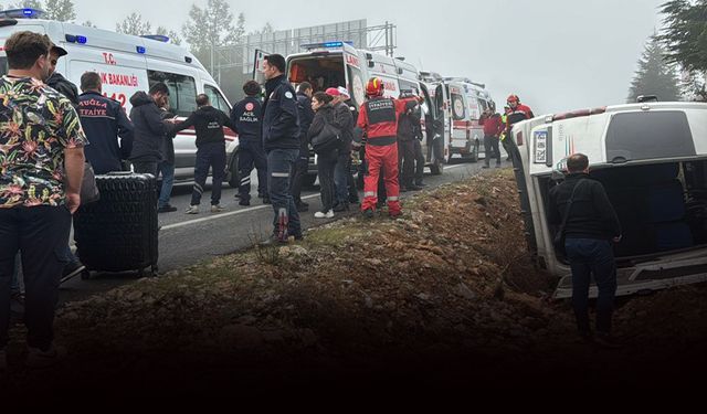 Yolcu minibüsü şarampole devrildi: Çok sayıda yaralı!