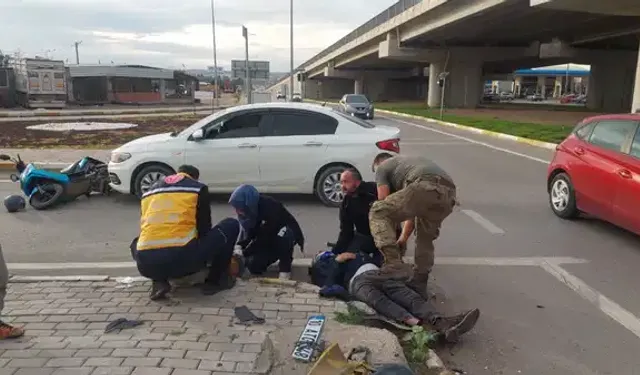 Otomobil ile motosiklet çarpıştı; 2 yaralı