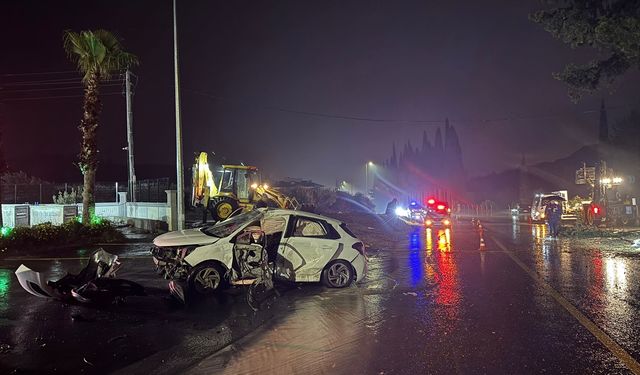 Aydın'da refüjdeki ağaca çarpan otomobilin sürücüsü hayatını kaybetti