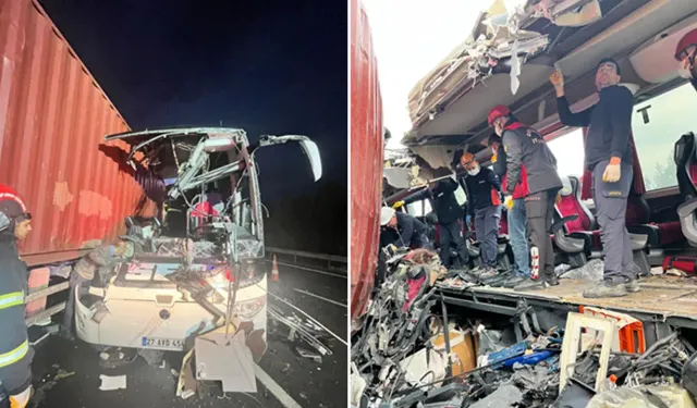 Yolcu otobüsü TIR'a çarptı; 6 ölü, 11 yaralı