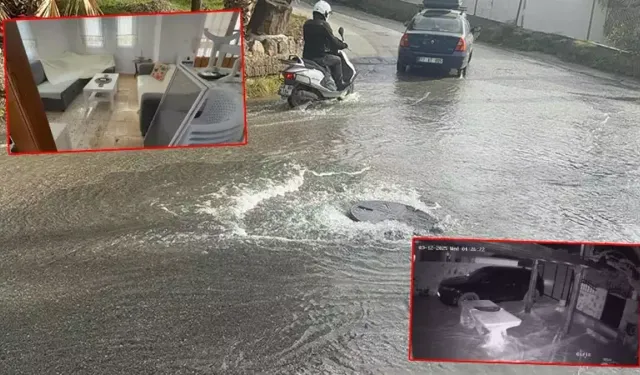 İsale hattı patladı, cadde göle döndü: 10 evi su bastı!