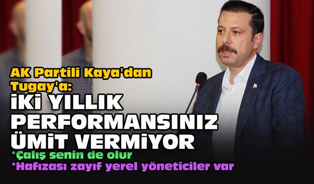 AK Partili Kaya'dan Tugay'a: İki yıllık performansınız ümit vermiyor