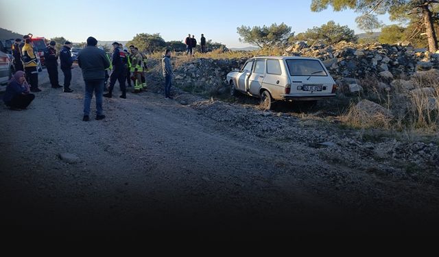 Kontrolden çıkan araç taş yığınına çarptı... Karı kocayı ölüm ayırdı!