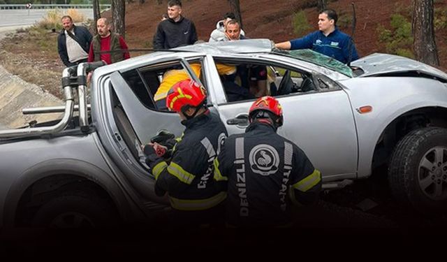 Trafikte dikkatsizlik can aldı: Pikap ağaca çarptı 1 ölü, 1 yaralı!