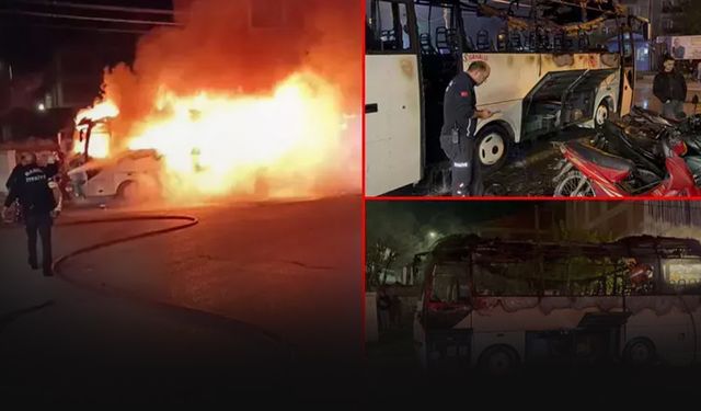 Minibüste çıkan yangın park halindeki 5 motosiklete sıçradı!