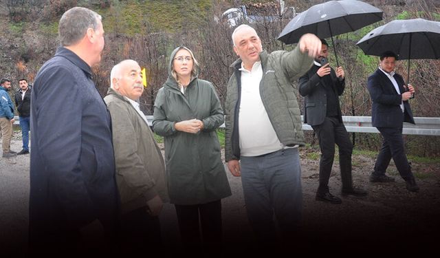 AK Partili Çankırı'dan çöken Ödemiş-Turgutlu yolunda yerinde inceleme