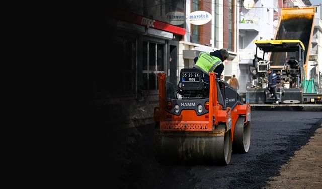 Bornova'da asfalt seferberliği: 9 koldan eş zamanlı çalışma