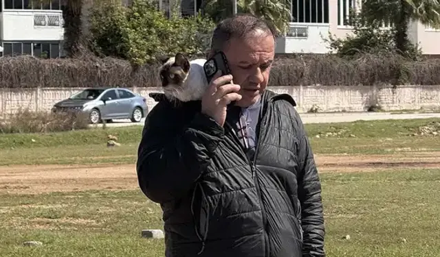 Alev alan otomobilindeki kedisini son anda kurtardı