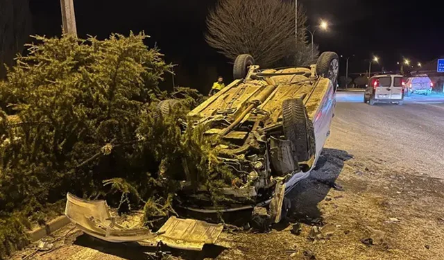 Kontrolden çıkan otomobil takla attı... Sürücüsü yaralandı
