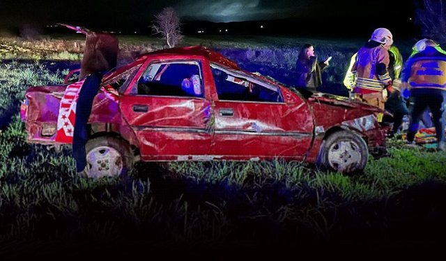 Kontrolden çıkan otomobil takla attı: 1 ölü, 3 yaralı!