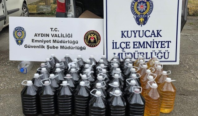 Aydın'da sahte içki baskını: 280 litre şarap ele geçirildi!