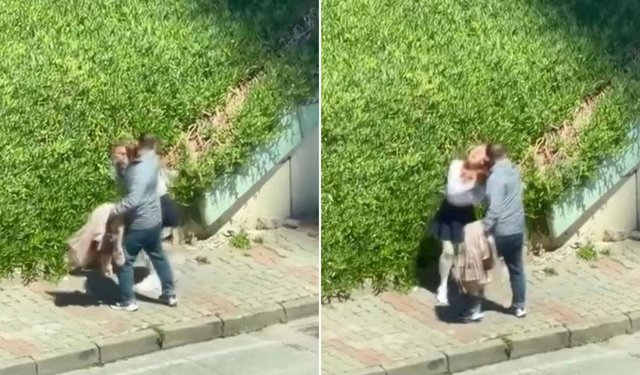 Tartıştığı kadını sokak ortasında yumruklayarak darbetti