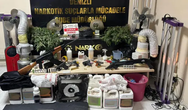 Denizli'de evini uyuşturucu serasına çeviren zanlı tutuklandı