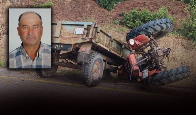 Kontrolden çıkan traktör şarampole devrildi: Yaşlı sürücü yaşamını yitirdi!