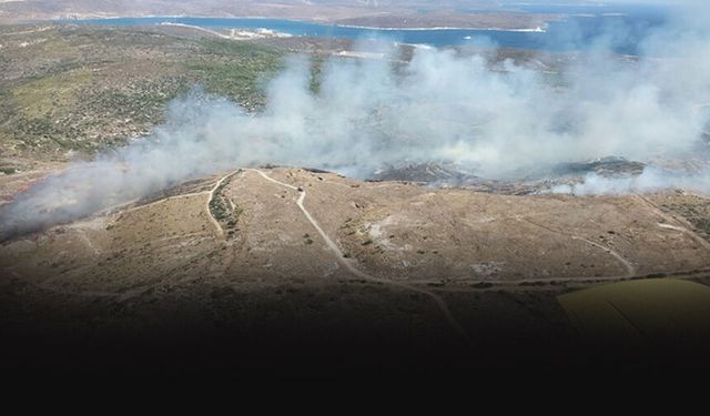 İzmir'de çöplükte çıkan yangın, makilik alana sıçradı