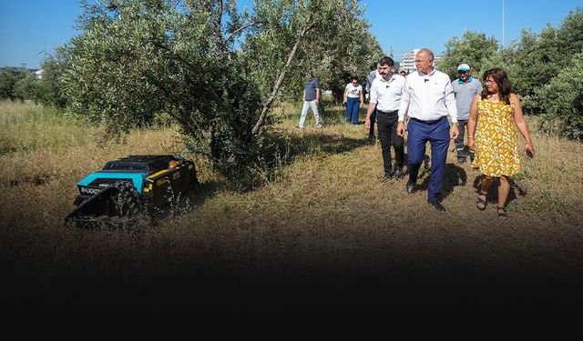 Gaziemir’de park ve bahçelere akıllı dokunuş: Yabani otlar robotla temizleniyor!