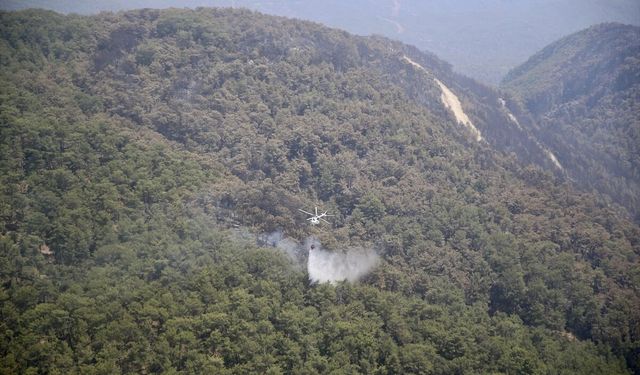 Fethiye'de yanan alanlar havadan görüntülendi