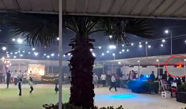 Düğün salonunun yangın çıktı: Davetliler fark etmeden düğüne devam ettiler