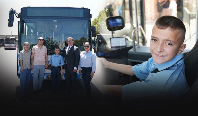 ESHOT'un en özel şoförü: 12 yaşındaki Edip hayaline kavuştu!
