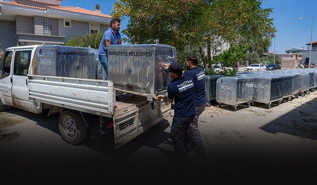 Narlıdere'de eskiyen çöp konteynerleri yenileniyor