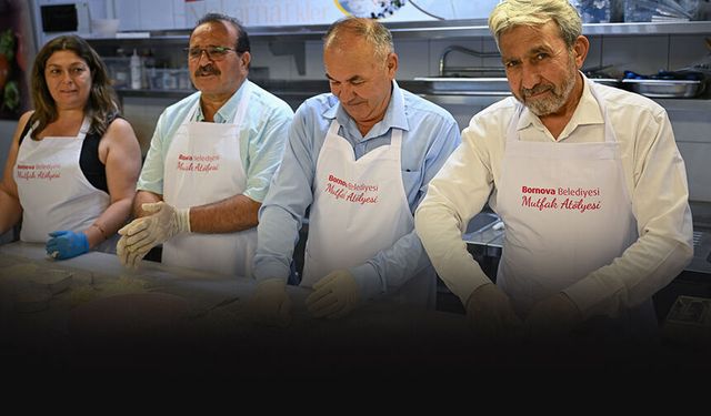 Bornovalı muhtarlar şef önlüğünü giydi: Makarna atölyesinde buluştular