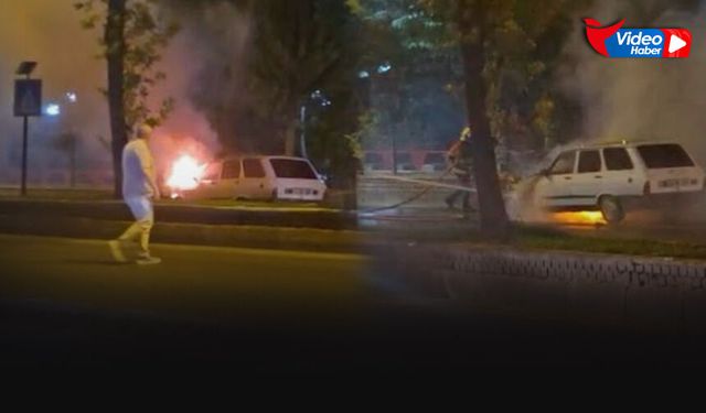 Seyir halindeki otomobil alev alev yandı: Sürücü son anda kurtuldu