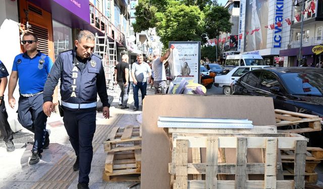 Manisa'da kaldırım işgallerine ortak denetim