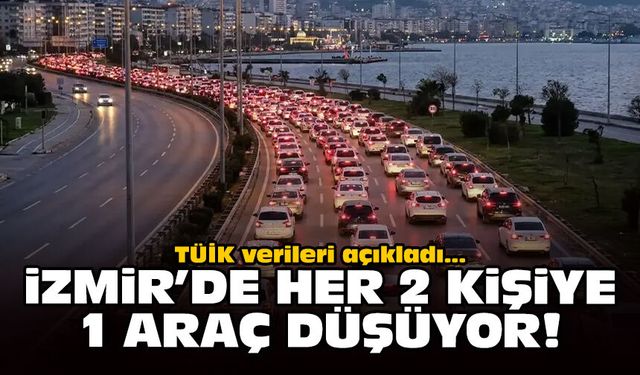 TÜİK verileri açıkladı: İzmir’de her 2 kişiye 1 araç düşüyor!
