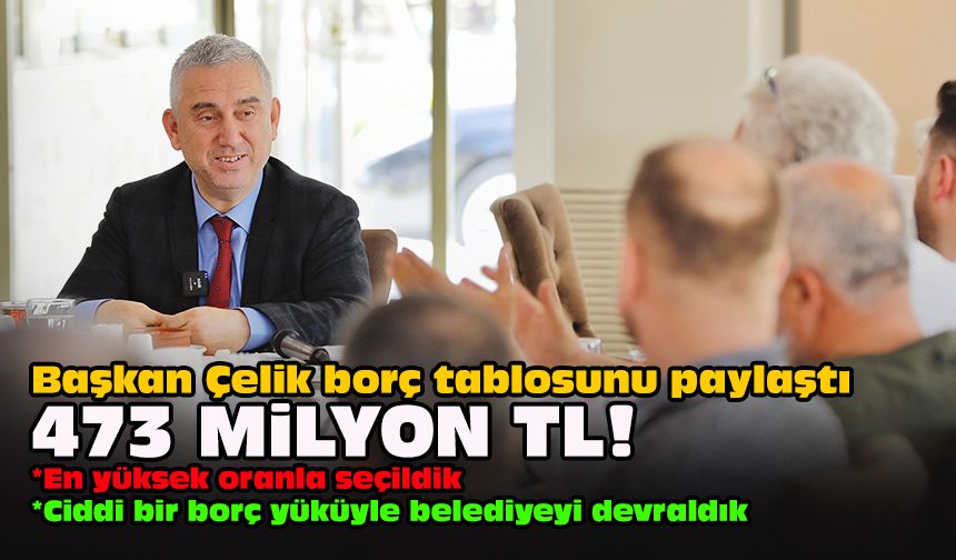 Başkan Çelik Bergama Belediyesi'nin borç tablosunu paylaştı... 473 milyon TL!
