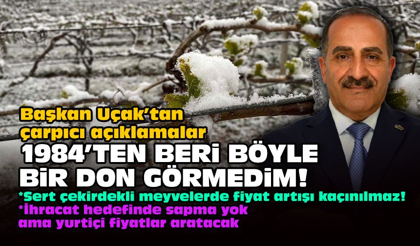 Başkan Uçak’tan çarpıcı açıklamalar... 1984’ten beri böyle bir don görmedim!