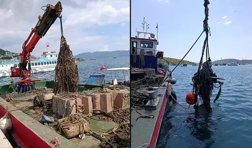 Bodrum'da deniz dibinden 130 ton katı atık çıktı